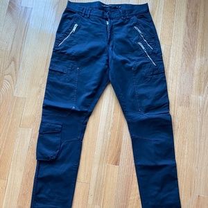 GAETANO NAVARRA BIKER STYLE ZIPPER PANTS ITA 30-32